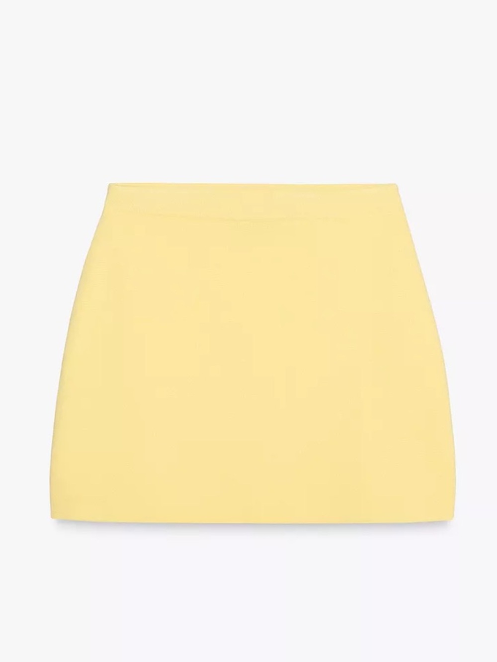 Zara Yellow Knit Mini Skirt Preppy Chic Size M